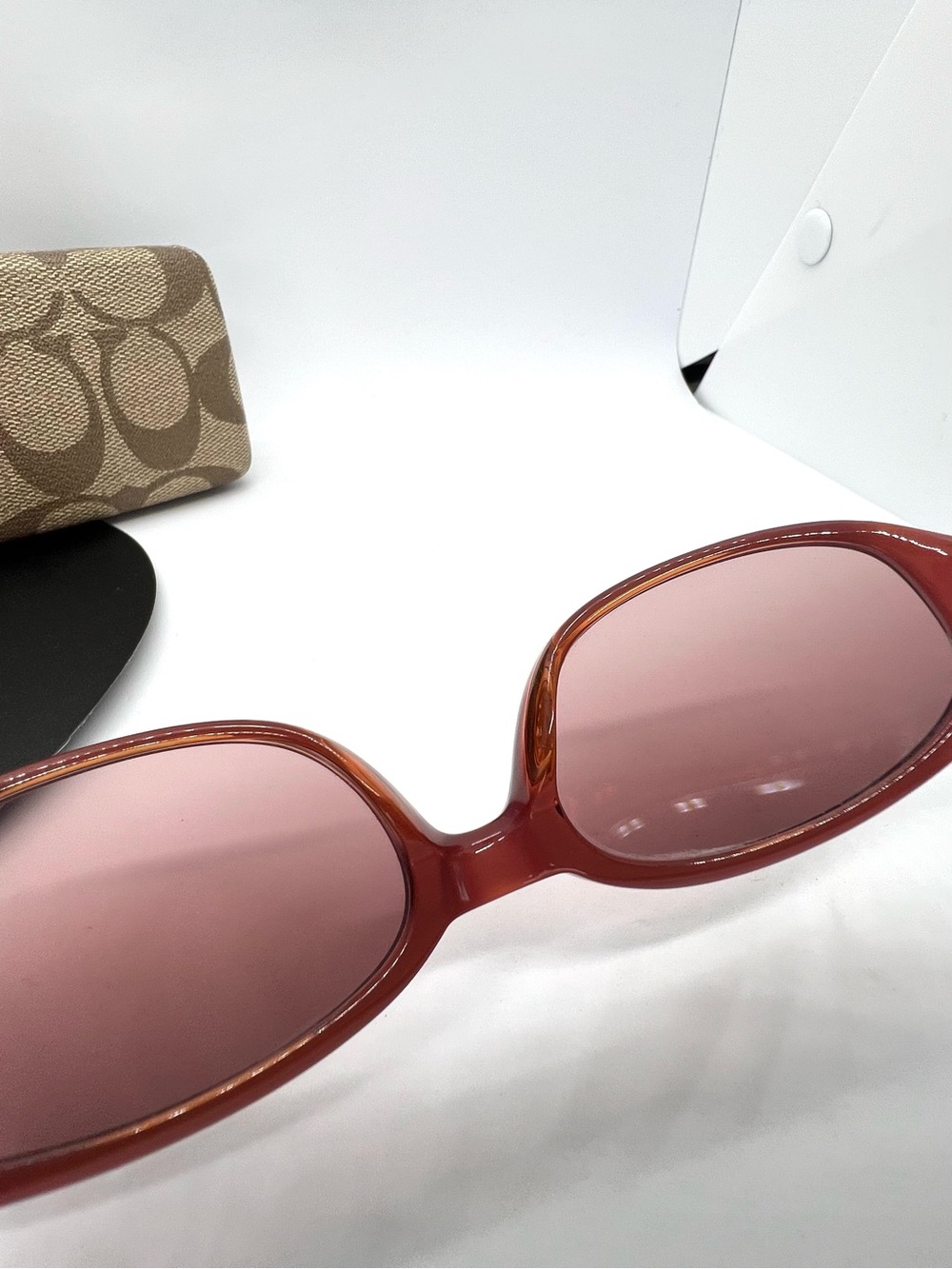 Coach Bonnie S417 Rose Crystal Oval Sunglasses Y2K Authentic w Case & Cloth - Picture 12 of 14